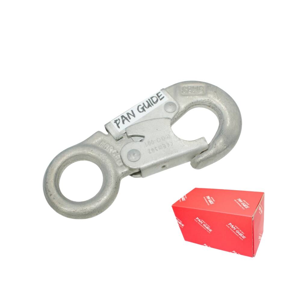 Pan Guide Forged Steel Snap Hook 25KN Professional Fall Protection Snap Hook Heavy Duty Carbon Steel Double-Action Snap Hook for Safety, Climbing, Rappelling - OSHA ANSI Compliant