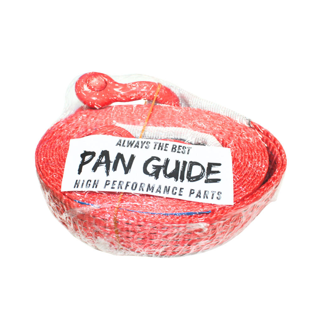Pan Guide Tow Strap Heavy Duty with Hooks 22000Lbs Tow Rope with 2pcs D-Ring Shackles Emergency Recovery Strap for Car Truck SUV ATV
