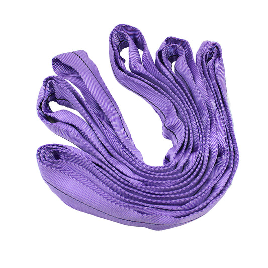 Polyester Endless Round Sling Hoist Straps for Rigging Towing and Lifting Purple 9ft 2600lbs Capacity