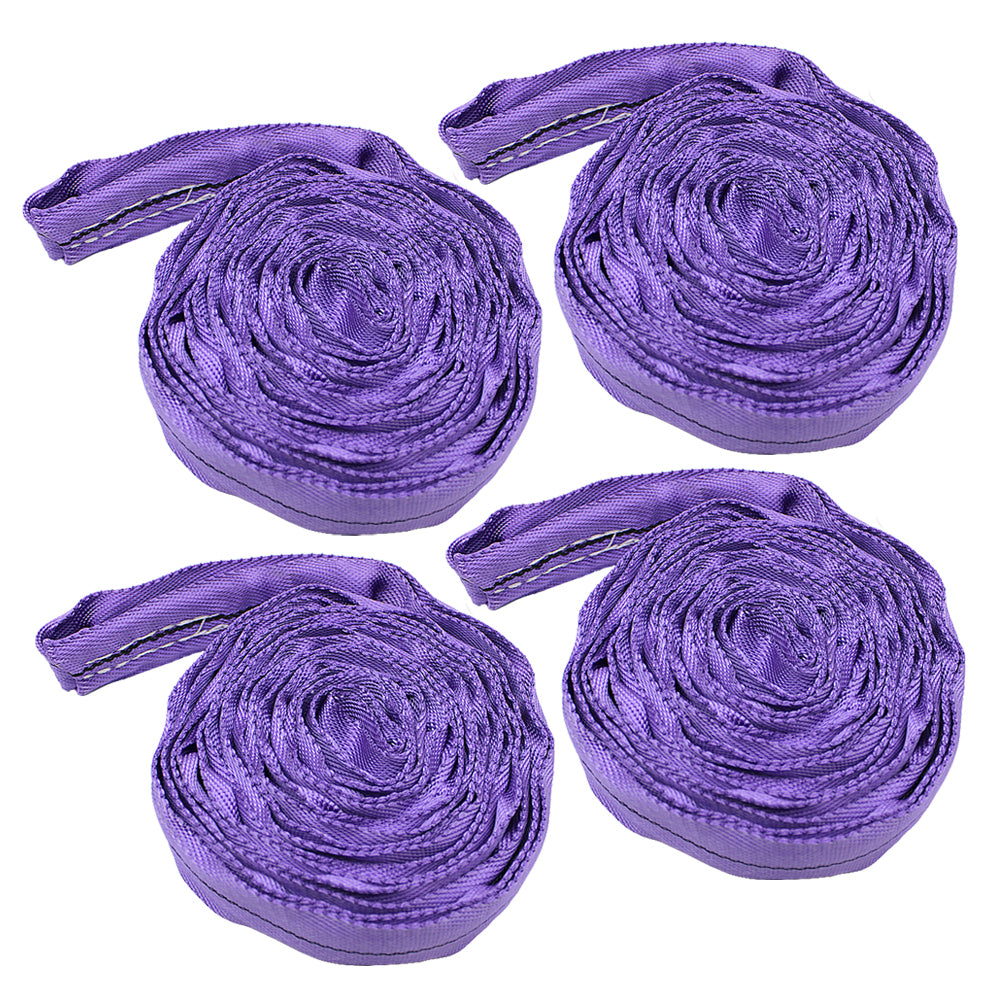 Polyester Endless Round Sling Hoist Straps for Rigging Towing and Lifting Purple 9ft 2600lbs Capacity