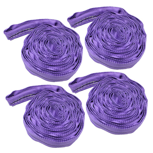 Polyester Endless Round Sling Hoist Straps for Rigging Towing and Lifting Purple 9ft 2600lbs Capacity