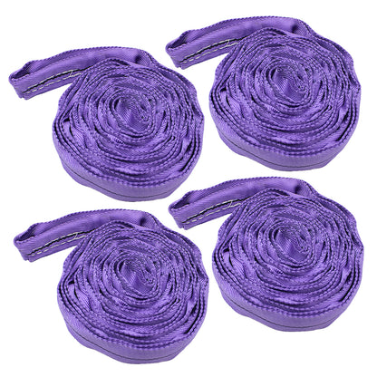 Purple Polyester Endless Round Sling Heavy Duty Poly Lifting Sling 2600lbs Vertical Capacity, 6 Feet Length Pack of 4