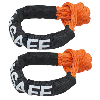 Indusafe Soft Shackle Recovery, (37,400 LBS Breaking Strength) Soft Shackle 1/2 inch X 22 inch with Protective Sleeve for Off-Road Sailing Trucks, 4x4, UTV, ATV(Orange, 2 Pack Soft Shackle)