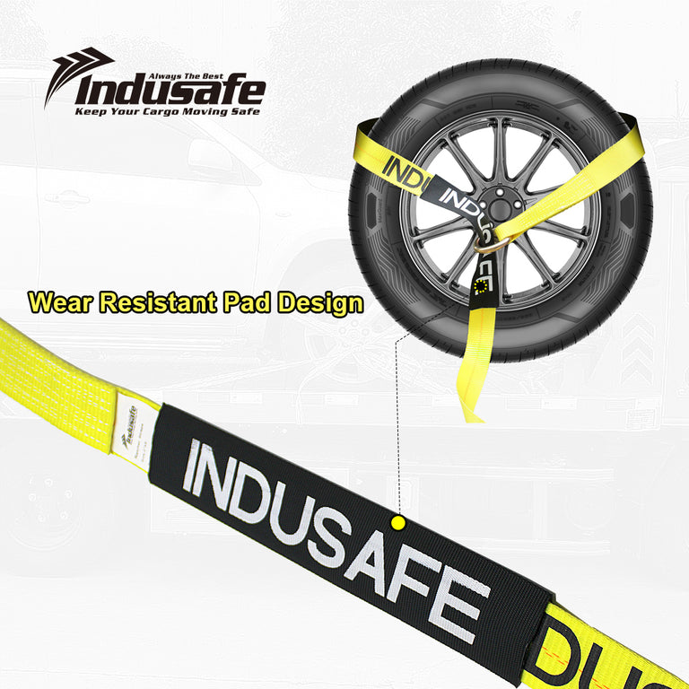 Car Tie Down Straps with Flat Hooks Lasso Style 2