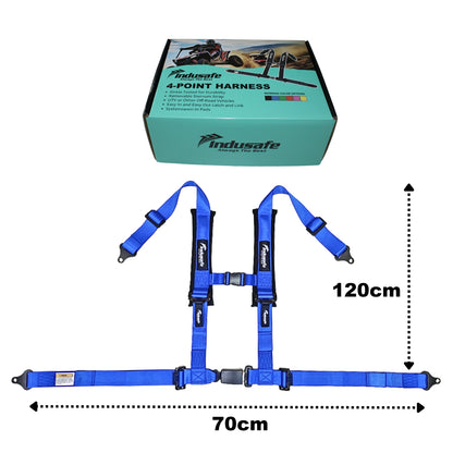Indusafe 4 point Safety Harness Set 2 inch Fits Go Kart,UTV,ATV