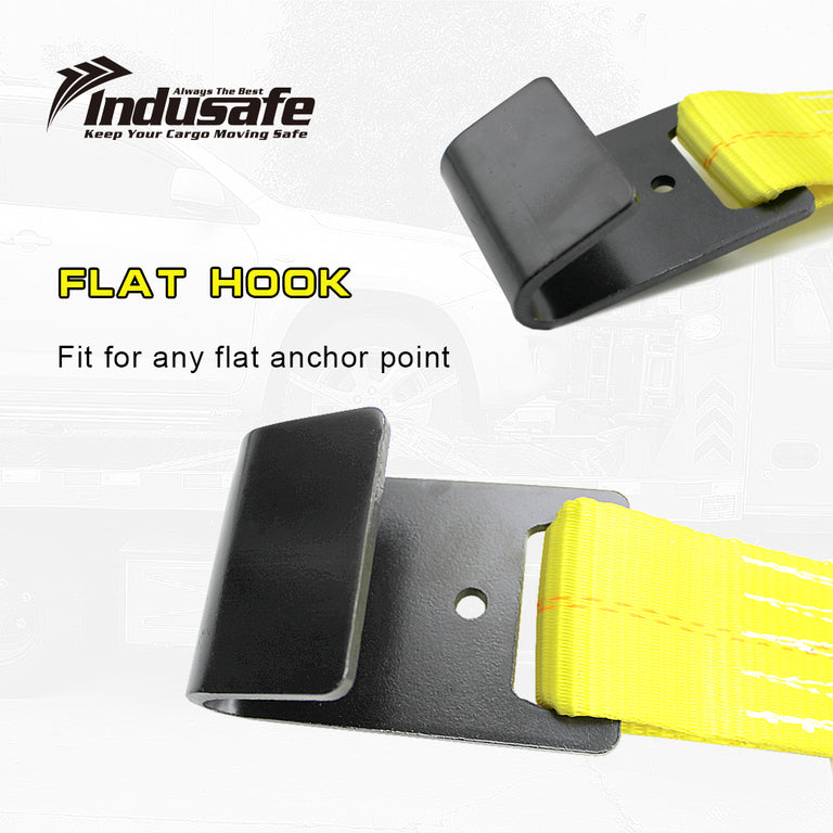 Car Tie Down Straps with Flat Hooks Lasso Style 2