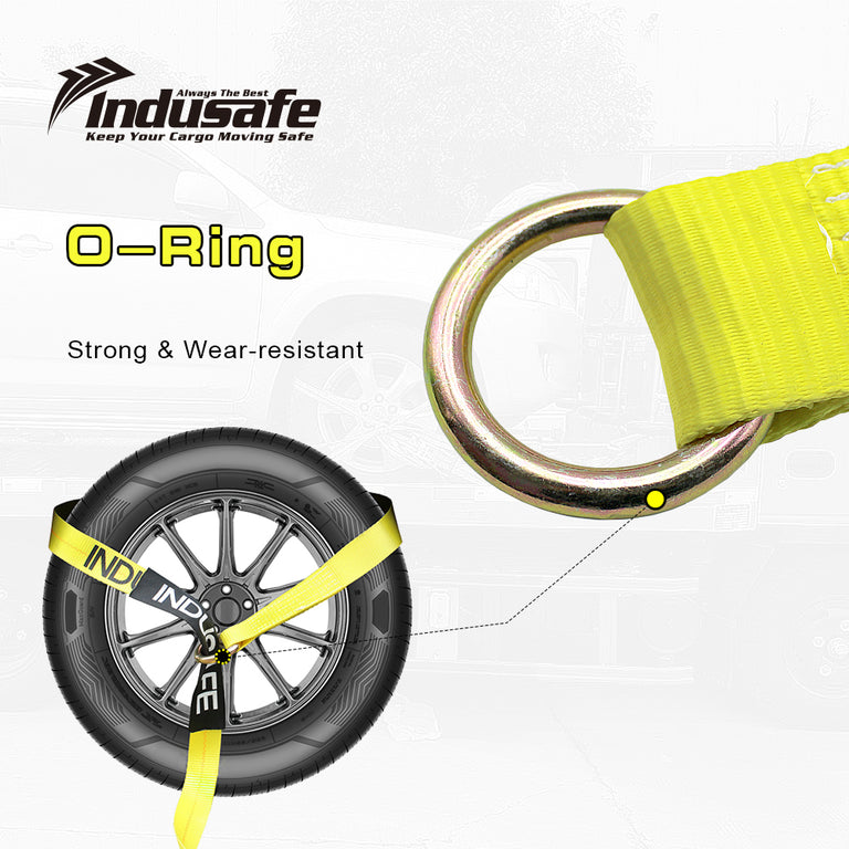 Car Tie Down Straps with Flat Hooks Lasso Style 2