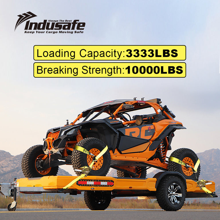 Car Tie Down Straps with Flat Hooks Lasso Style 2