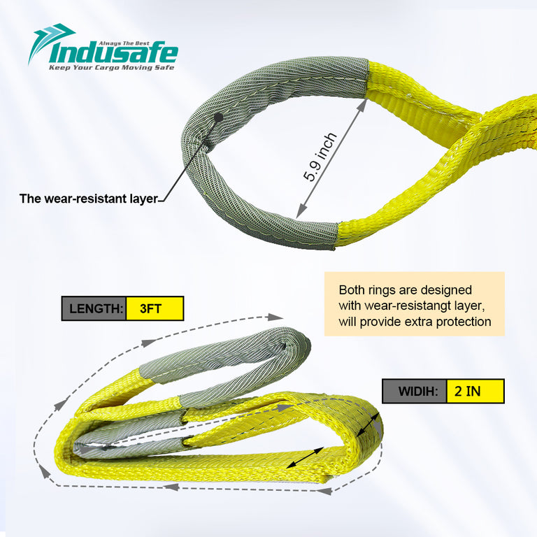 4 Pack Lift Sling Straps 3' x 2