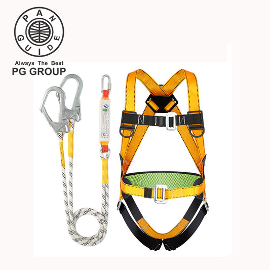 Pan Guide Safety Harness Fall Protection Kit with Shock Absorbing Lanyard