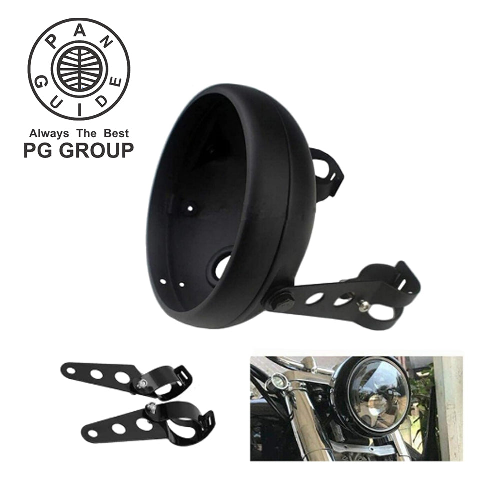 Pan Guide 7 Inch Motorcycle Headlight Housing Bucket Bracket Mount Headlamp Shell Head Light Cover