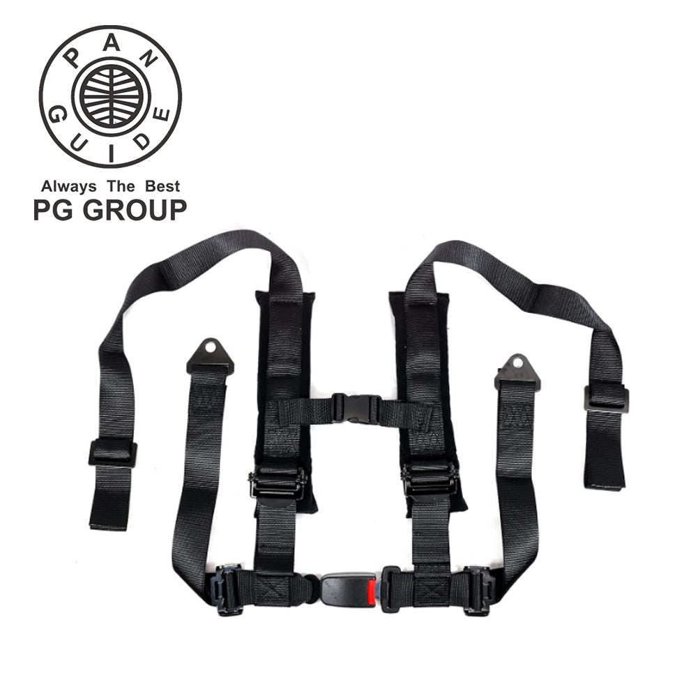 Pan Guide 4 Point Harness Seat Belt with Quick Auto Buckle 3 Inch Padding for Kids and Adults